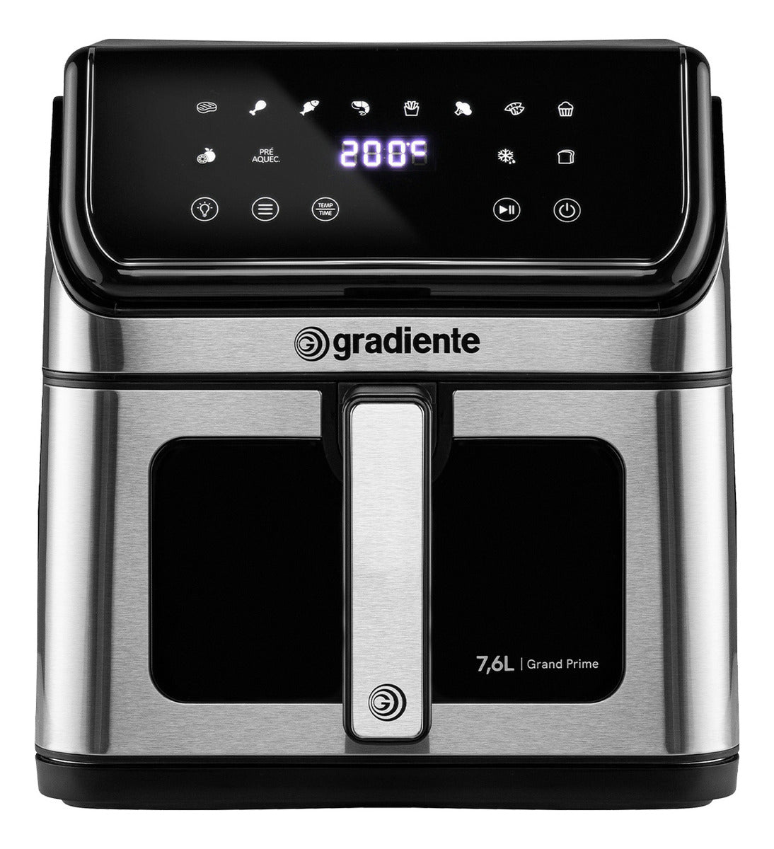 Fritadeira Eletrica Sem Óleo Airfryer 7,6 Litros Grand Prime Gradiente Cesto Removível Inox Com Timer 127V