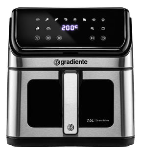 Fritadeira Eletrica Sem Óleo Airfryer 7,6 Litros Grand Prime Gradiente Cesto Removível Inox Com Timer 127V